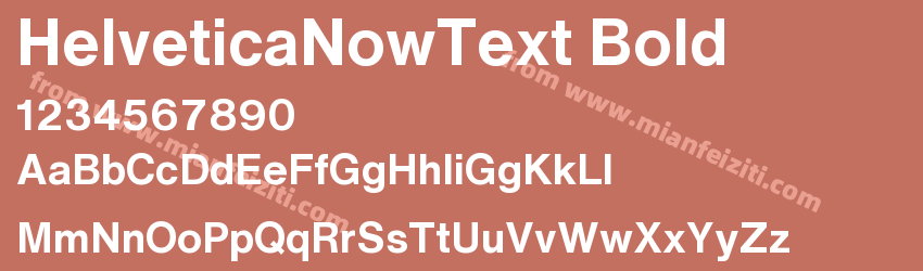 HelveticaNowText Bold字体预览