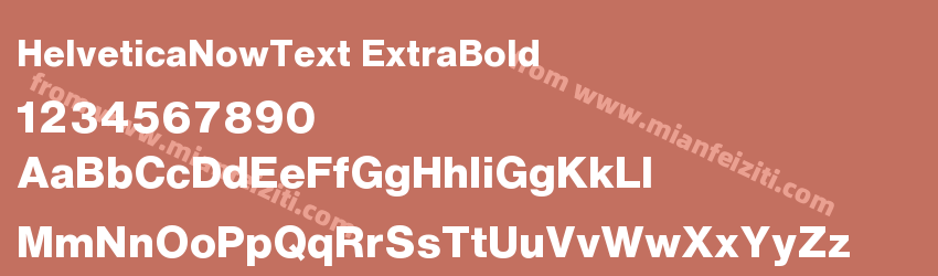 HelveticaNowText ExtraBold字体预览