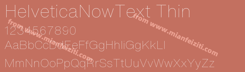 HelveticaNowText Thin字体预览