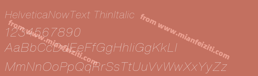 HelveticaNowText ThinItalic字体预览