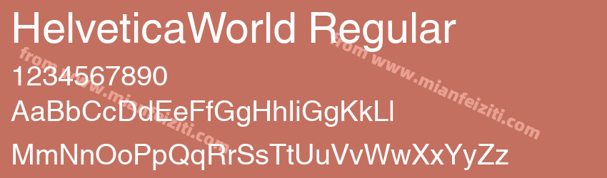 HelveticaWorld Regular字体预览