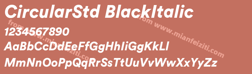 CircularStd BlackItalic字体预览