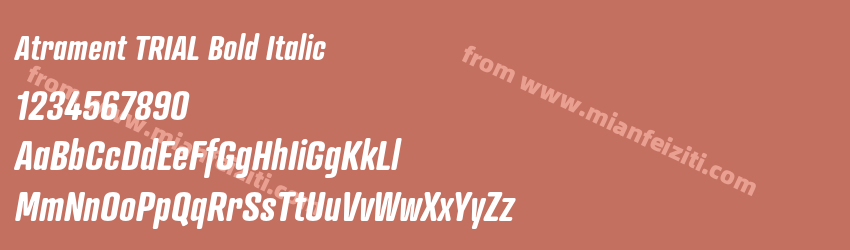 Atrament TRIAL Bold Italic字体预览