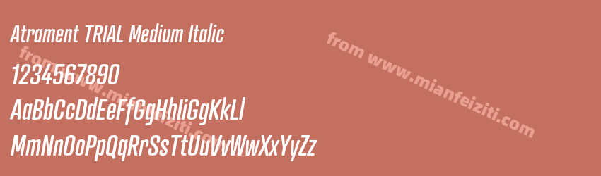 Atrament TRIAL Medium Italic字体预览
