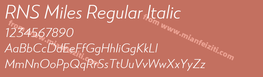 RNS Miles Regular Italic字体预览
