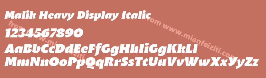 Malik Heavy Display Italic字体预览