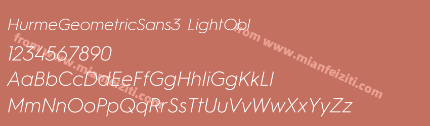 HurmeGeometricSans3 LightObl字体预览