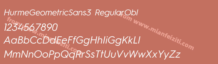 HurmeGeometricSans3 RegularObl字体预览