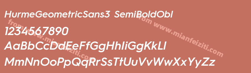 HurmeGeometricSans3 SemiBoldObl字体预览