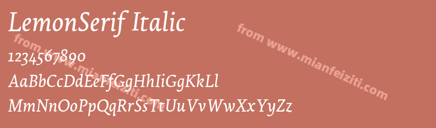 LemonSerif Italic字体预览