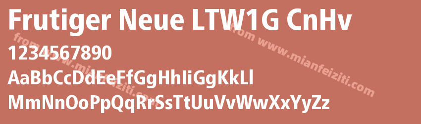 Frutiger Neue LTW1G CnHv字体预览