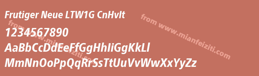 Frutiger Neue LTW1G CnHvIt字体预览