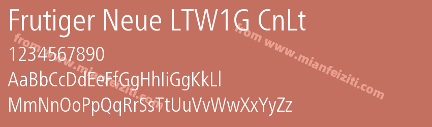 Frutiger Neue LTW1G CnLt字体预览