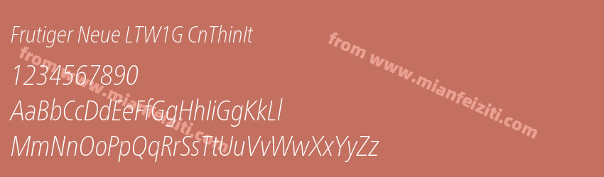 Frutiger Neue LTW1G CnThinIt字体预览