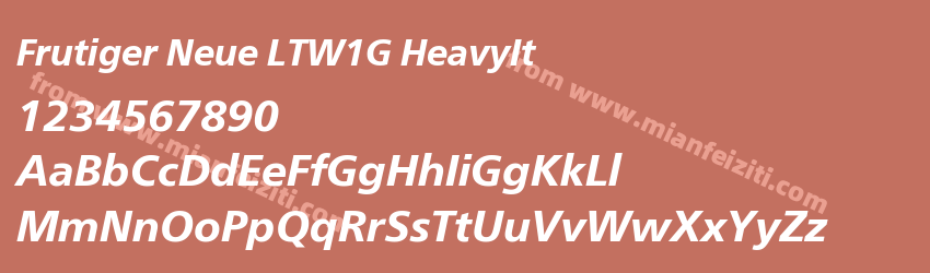 Frutiger Neue LTW1G HeavyIt字体预览