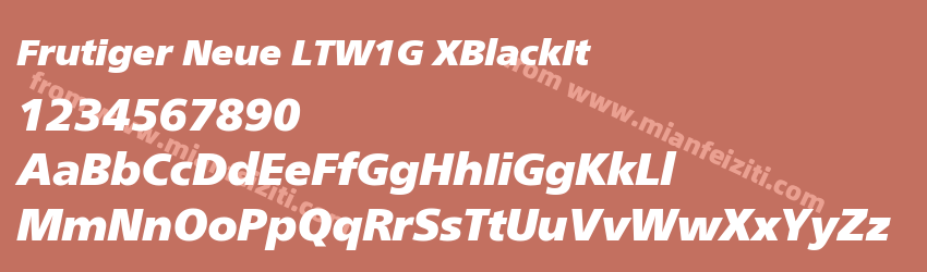 Frutiger Neue LTW1G XBlackIt字体预览