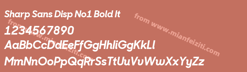 Sharp Sans Disp No1 Bold It字体预览