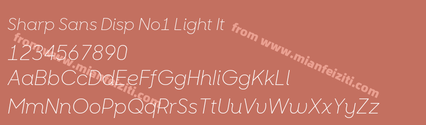 Sharp Sans Disp No1 Light It字体预览
