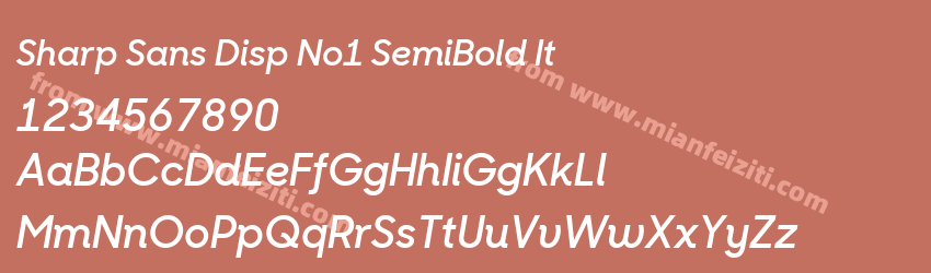 Sharp Sans Disp No1 SemiBold It字体预览