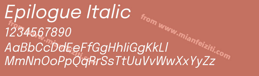 Epilogue Italic字体预览