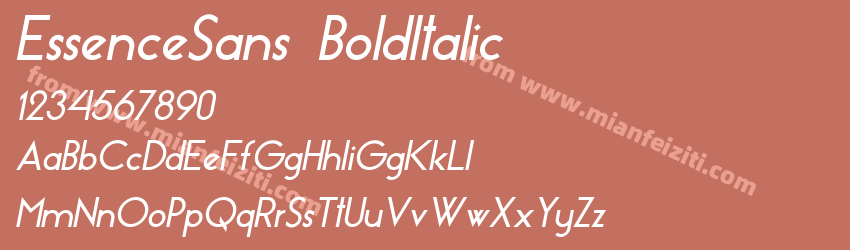 EssenceSans BoldItalic字体预览