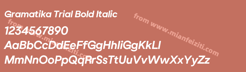 Gramatika Trial Bold Italic字体预览