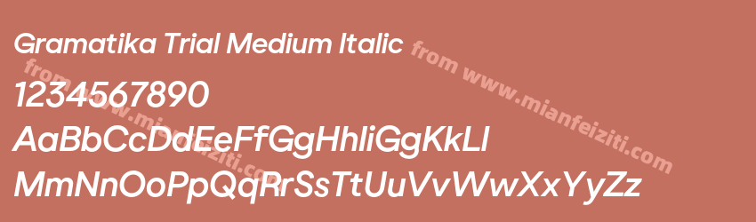 Gramatika Trial Medium Italic字体预览