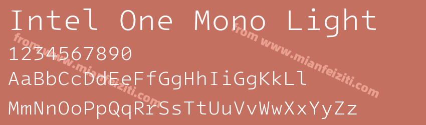 Intel One Mono Light字体预览