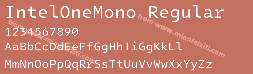 IntelOneMono Regular字体预览