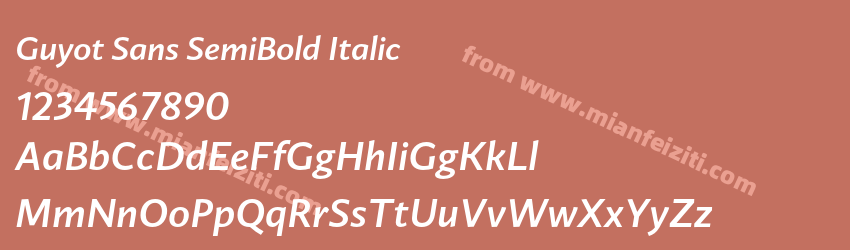 Guyot Sans SemiBold Italic字体预览