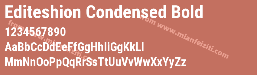 Editeshion Condensed Bold字体预览