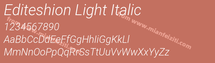 Editeshion Light Italic字体预览