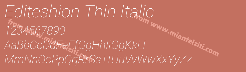 Editeshion Thin Italic字体预览