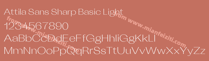 Attila Sans Sharp Basic Light字体预览
