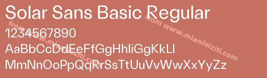Solar Sans Basic Regular字体预览