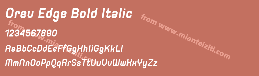 Orev Edge Bold Italic字体预览