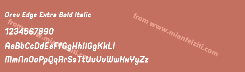 Orev Edge Extra Bold Italic字体预览