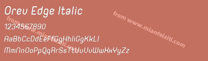 Orev Edge Italic字体预览