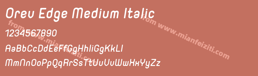 Orev Edge Medium Italic字体预览