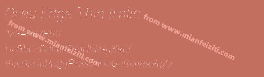 Orev Edge Thin Italic字体预览