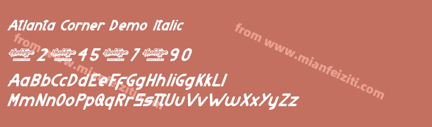 Atlanta Corner Demo Italic字体预览
