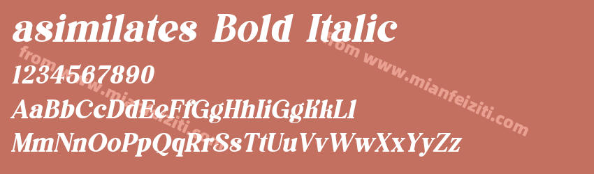 asimilates Bold Italic字体预览