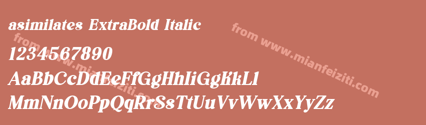 asimilates ExtraBold Italic字体预览