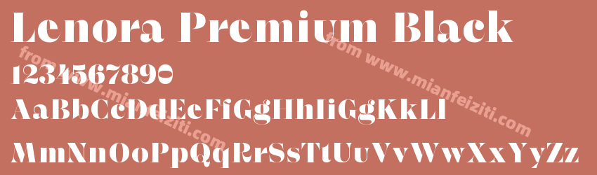 Lenora Premium Black字体预览