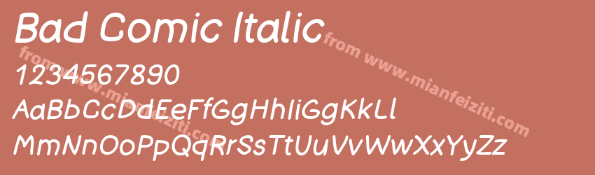 Bad Comic Italic字体预览
