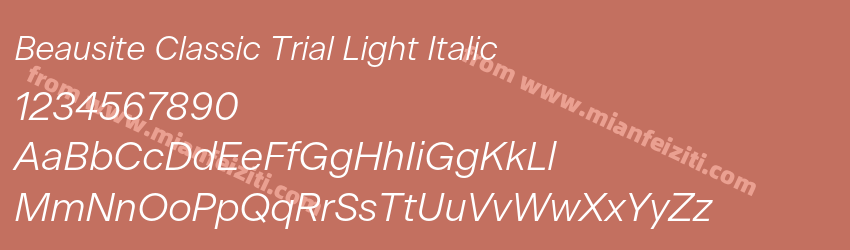 Beausite Classic Trial Light Italic预览图1