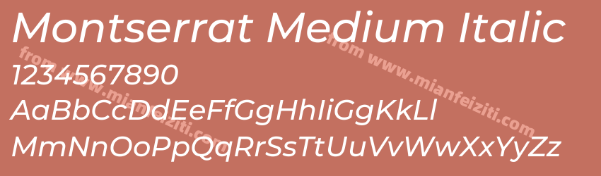 Montserrat Medium Italic预览图1