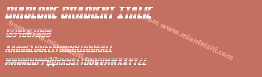 Dia Clone Gradient Italic预览图1