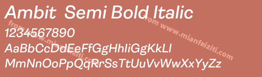 Ambit Semibold Italic预览图1