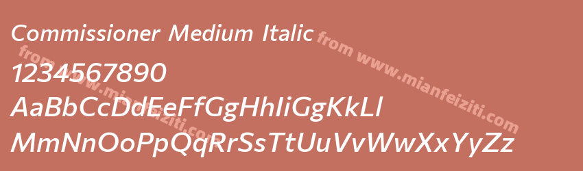 Commissioner Medium Italic预览图1